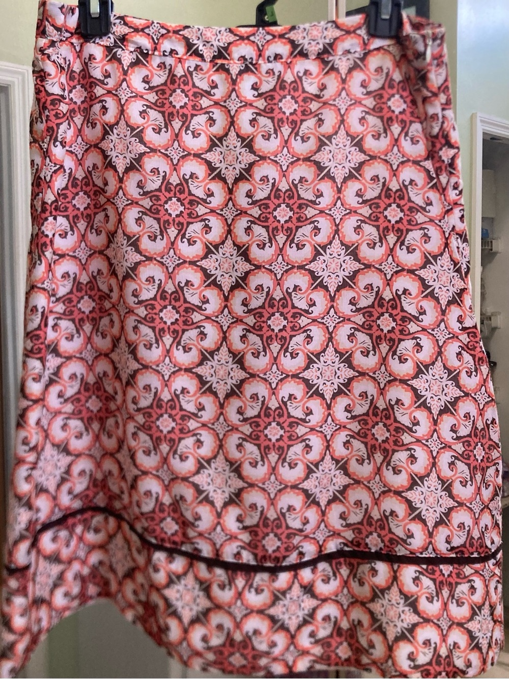 Jaclyn Smith Pink Coral Patterned A-Line Skirt